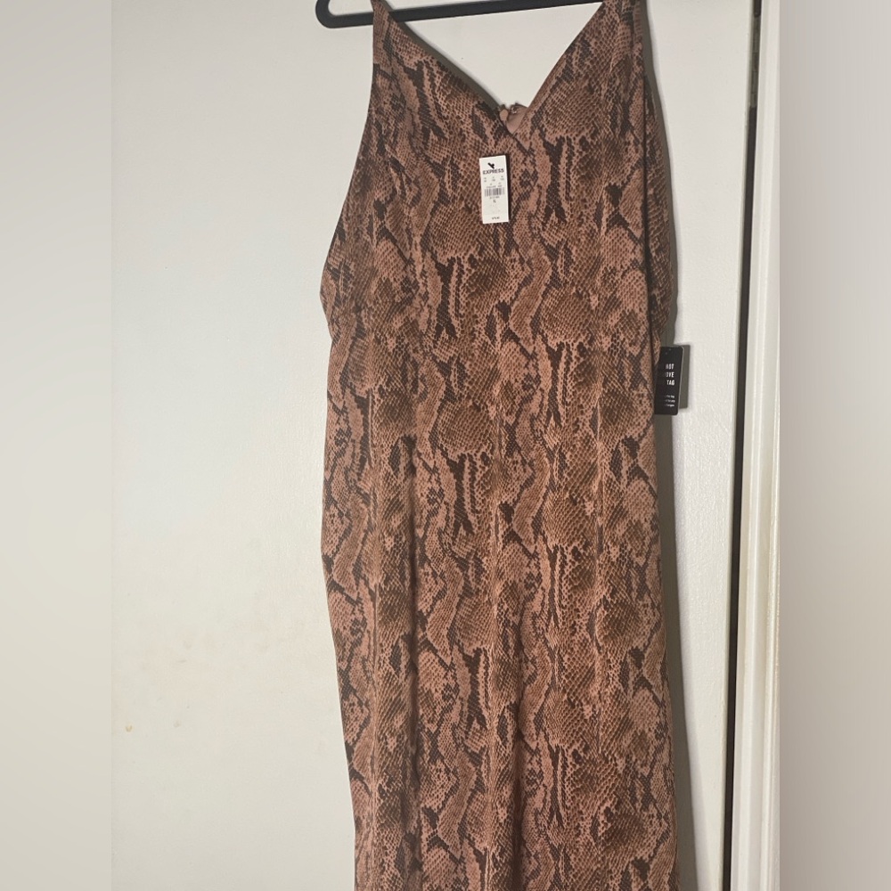 Express snakeskin slip dress